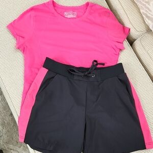 Pink and Black Women's Shorts, Medium, And Top, Large, Tek Gear